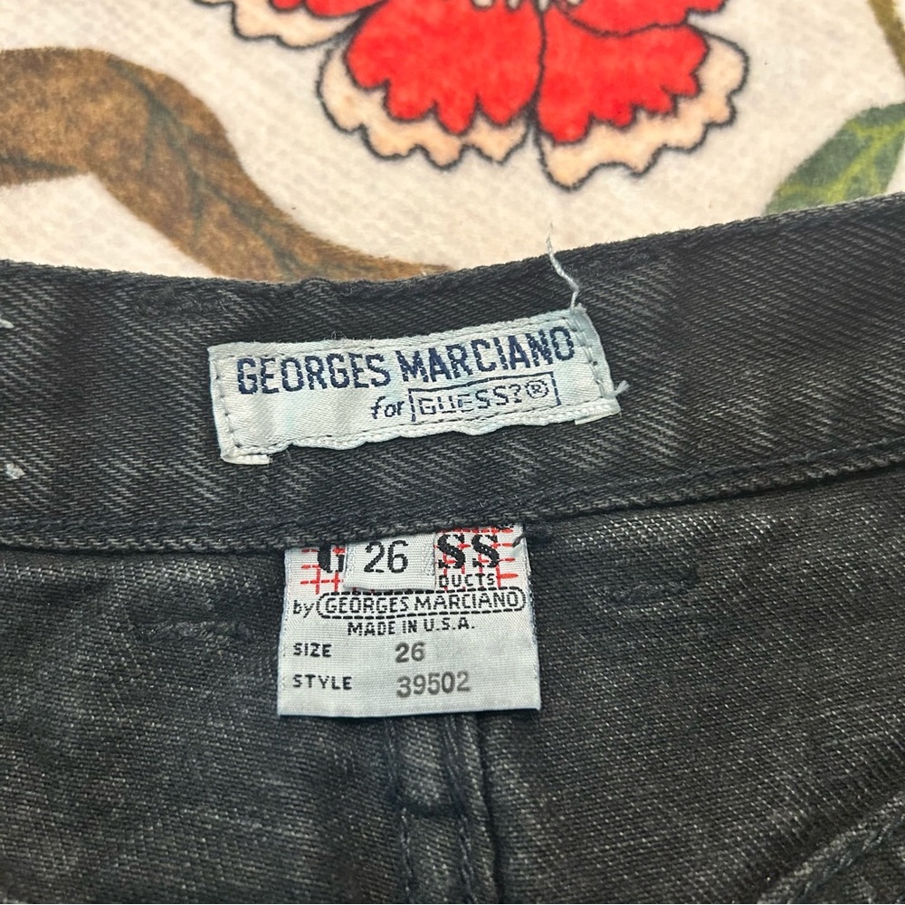 Vintage Georges Marciano for Guess Black Denim Mini Skirt - Picture 2 of 5